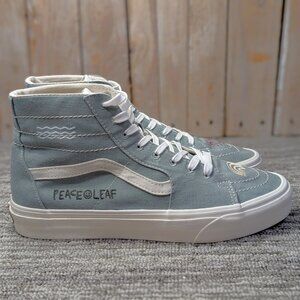Vans Sk8-Hi Tapered Eco Theory in a bluish-grey or "Green Milieu" organic cotton